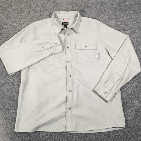 Outdoor Research Gray Feedback Flannel Twill Button Down Shirt Men's Size XL - Picture 2 of 9